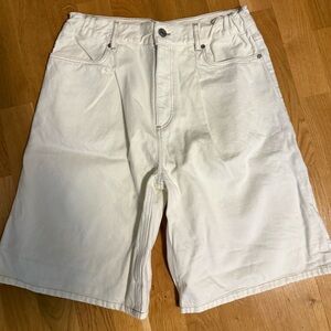 White Jeans Cotton Shorts Bermuda